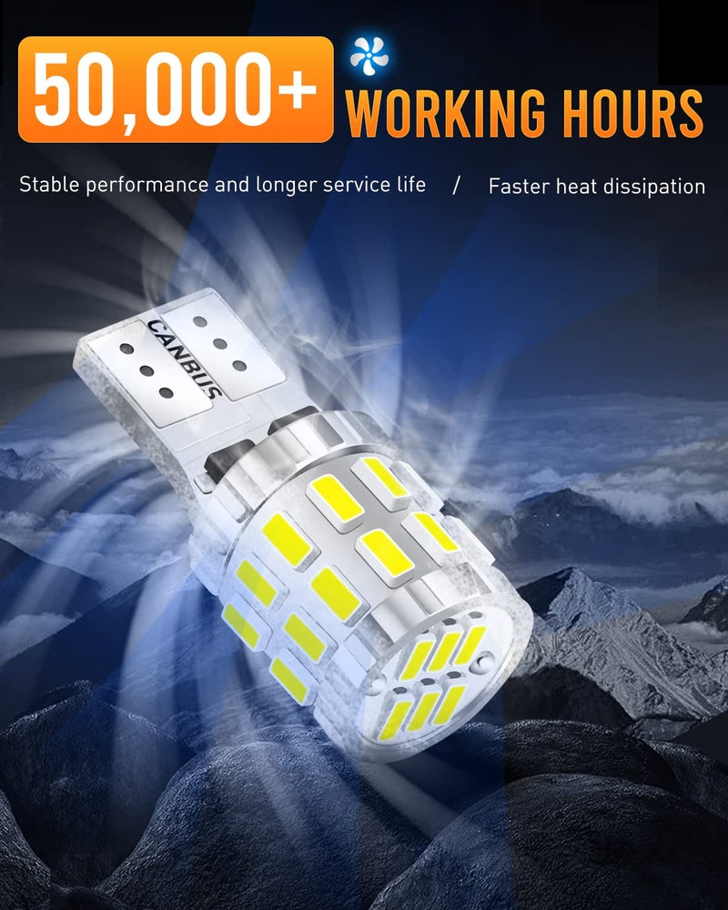 LUYED 194 LED Bulb Xenon White 9-30v Canbus Error Free W5W 168 2825 Led Bulbs for Dome Map Door Courtesy Trunk Parking License Plate Lights,Pack of 2 - Image 3